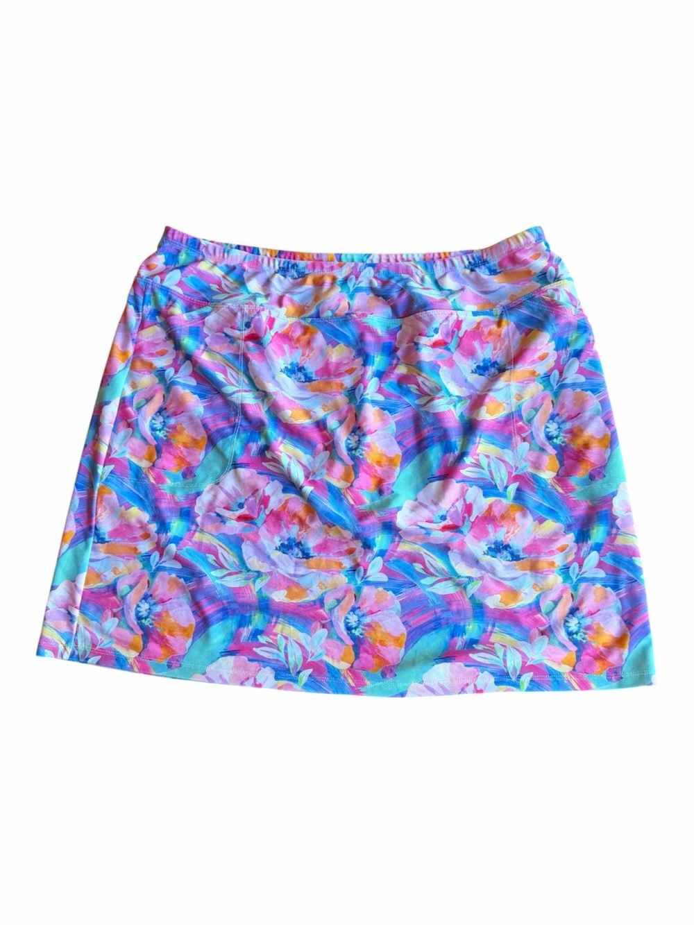 NWOT Bskinz‎ Floral Abstract Ikat Skort